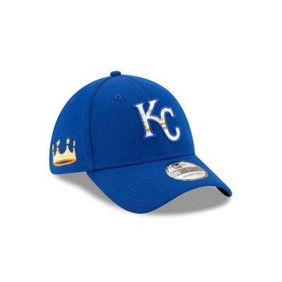 Blue Kansas City Royals Hat - New Era MLB 2021 Spring Training 39THIRTY Stretch Fit Caps USA3781295